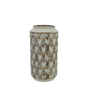 ΓΚΡΙ ΠΑΛΑΙΩΜΕΝΟ ΒΑΖΟ ΚΕΡΑΜΙΚΟ 14x14x26.5cm