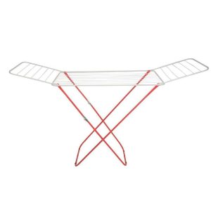 ANKOR Απλώστρα Δαπέδου Μεταλλική Πτυσσόμενη Άσπρη Με Κόκκινα Πόδια 20m