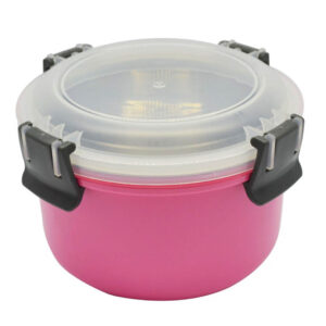 ANKOR Φαγητοδοχείο Διπλό Πλαστικό-Inox Με Καπάκι Ασφαλείας Φούξια  1,10lt.