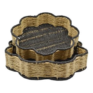 ANKOR Δίσκοι Από Σχοινί Σετ 2 Τμχ Σε Μαύρο Και Φυσικό Χρώμα