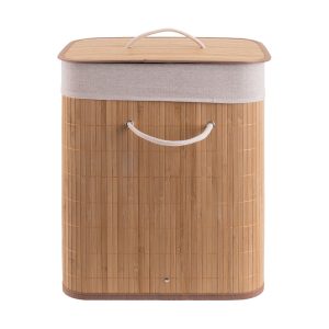 Estia Καλάθι Απλύτων Bamboo Essentials Πτυσσόμενο Ορθογώνιο 60lt