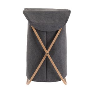 Estia Καλάθι Απλύτων Bamboo Essentials Πτυσσόμενο Με Θήκη Πολυεστέρα Γκρι