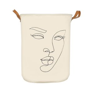 Estia Καλάθι Απλύτων Line Art Πτυσσόμενο Με Χερούλια 60lt