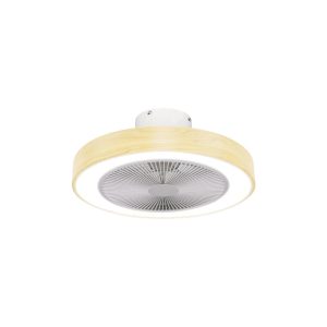 Estia Ανεμιστήρας Οροφής 50cm Halo Flow 15W Με Cct Led Φωτισμό 45W & Τηλεχειριστήριο Όψη Ξύλου