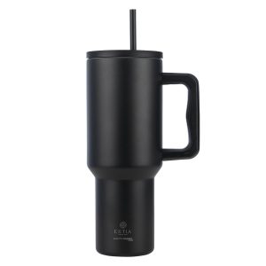 Estia Θερμός Straw Tumbler XL Save The Aegean Midnight Black 1200ml