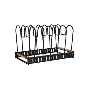 Estia Θήκη Με Διαχωριστικά Bamboo Essentials Μεταλλική Με Χερούλι Μαύρη